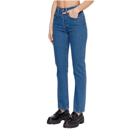 achat Jean LEVIS femme CROP bleu porté