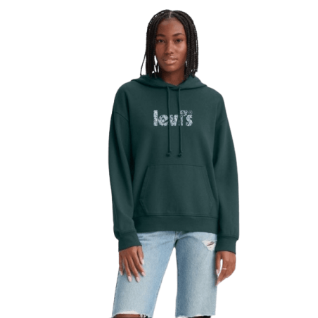 achat Sweat à capuche LEVIS femme GRAPHIC STANDARD vert porté