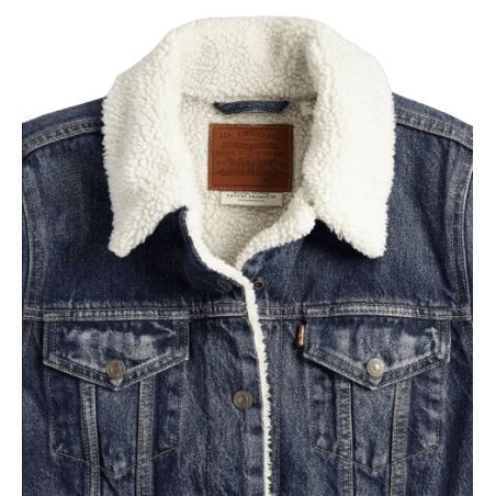 Achat Veste en jean LEVIS Femme ORIGINAL SHERPA TRUCKER Bleu détail