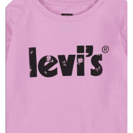 achat T-shirt manches longues LEVIS fille GRAPHIC rose logo