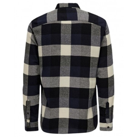 achat Chemise à carreaux Only & Sons ONSGUDMUND Bleu marine dos