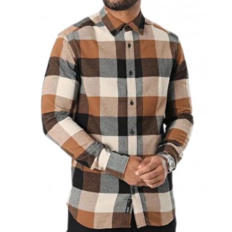 achat Chemise à carreaux Only & Sons Homme ONSGUDMUND Marron portée