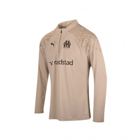 achat Haut d'entraînement Puma OM Enfant 1/4 ZIP Or/sable profil