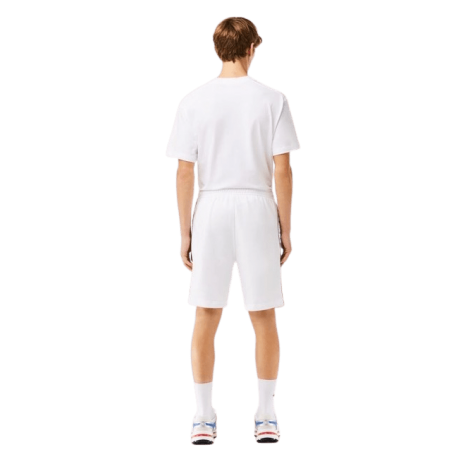 achat Short LACOSTE homme BANDE SIGLÉE blanc dos