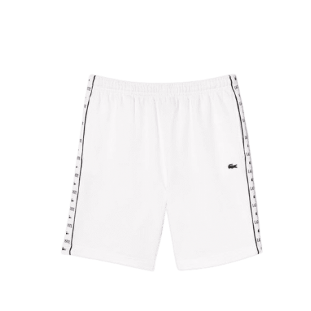 achat Short LACOSTE homme BANDE SIGLÉE blanc face