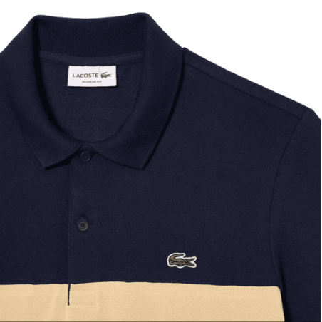 achat Polo LACOSTE homme COLOR-BLOCK REGULAR FIT bleu logo