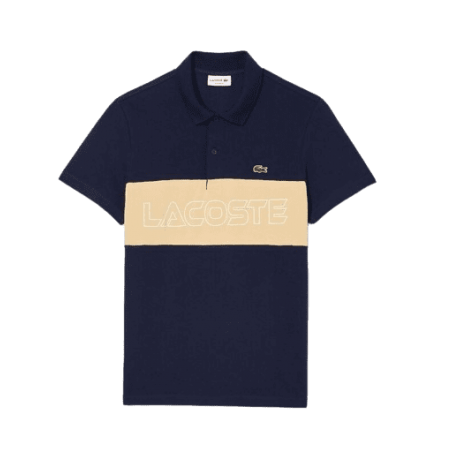 achat Polo LACOSTE homme COLOR-BLOCK REGULAR FIT bleu face