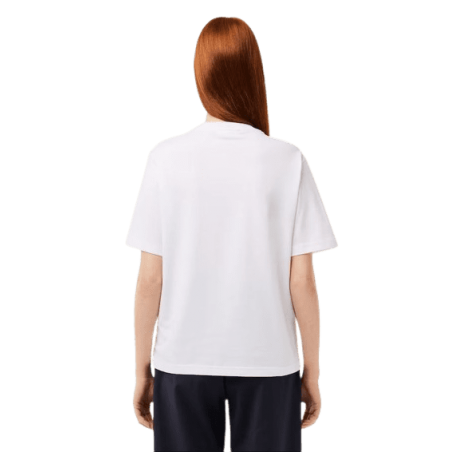 achat T-shirt LACOSTE femme RELAXED FIT blanc dos