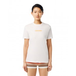 T-Shirt Lacoste Femme Blanc